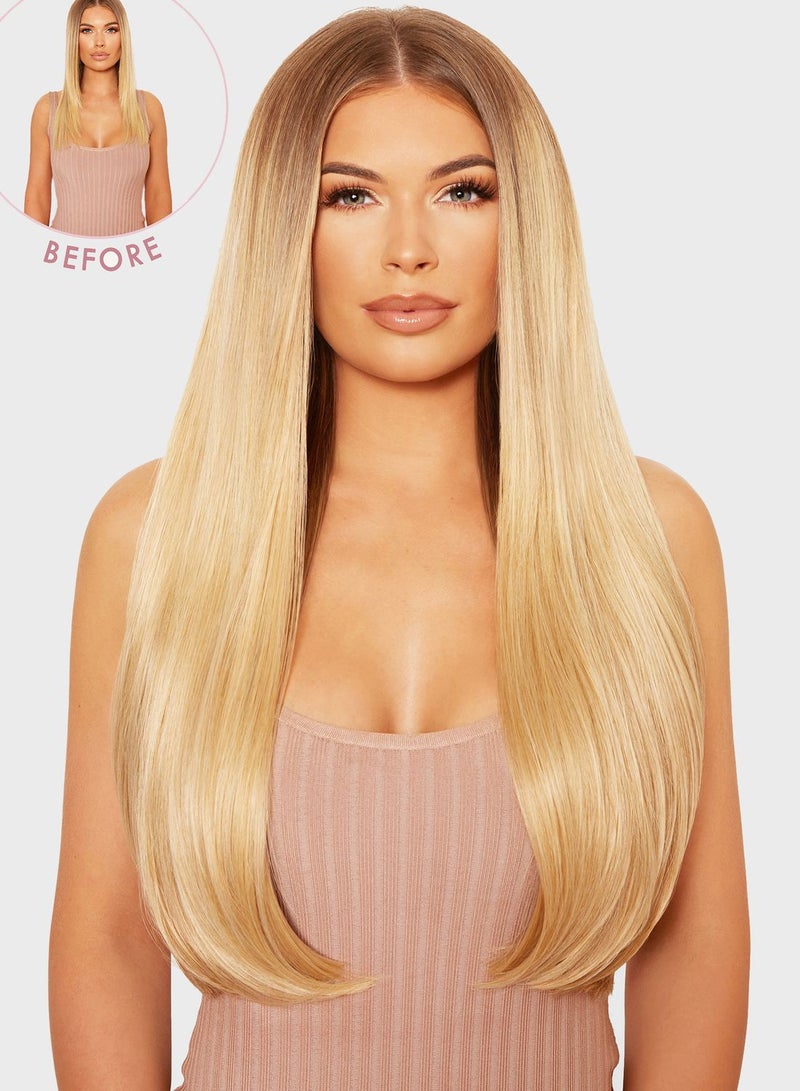 Super Thick 22 5 Piece Straight Clip In Hair Extensions - Golden Blonde