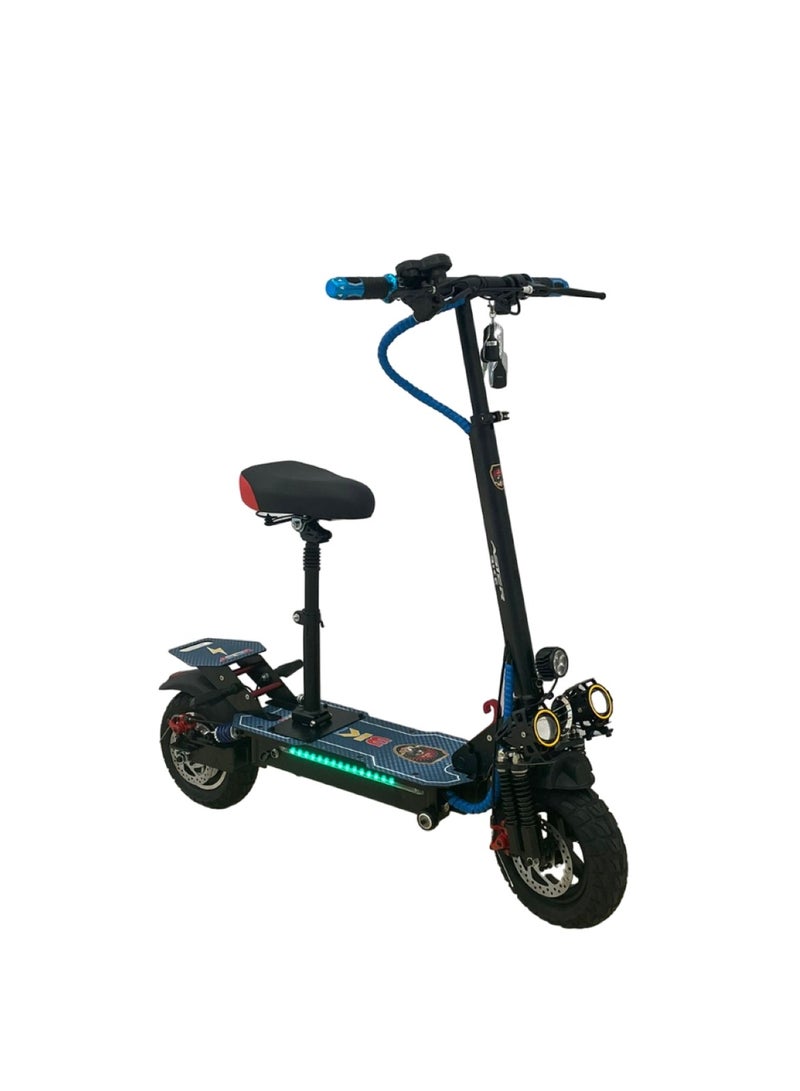 E10S Power Packed 2000W Single Motor Electric Scooter Blue