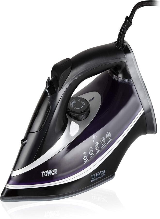 CeraGlide Ultra-Speed Steam Iron with Variable Steam Function, and Self-Cleaning.