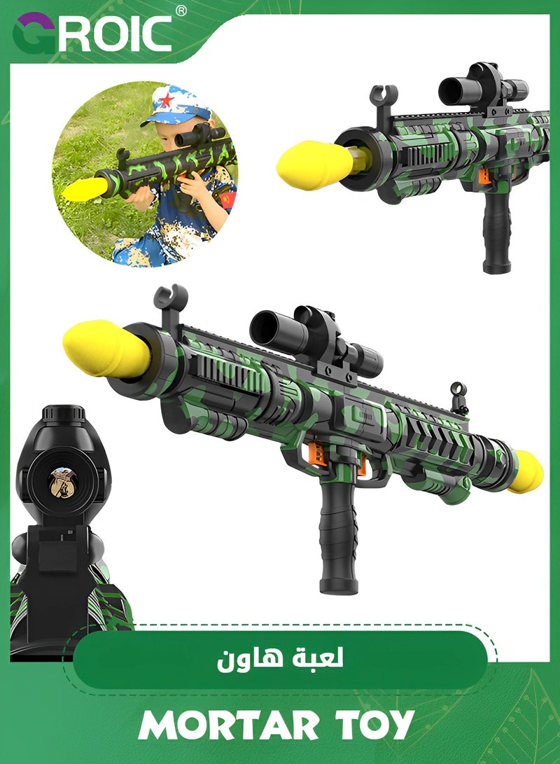 Military Toy Rocket Gun Set, Missile Gun Toys with 3 Safe Soft Bullet, Shooting gun Missile Mortar Air Gun Toy, Artillery Launcher Military  Toy Rocket Launcher Set, Kids Educational Rocket gun