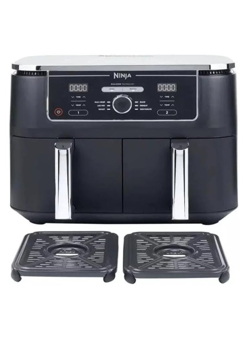 Ninja Digital Air Fryer Fryer 2 drawers with a capacity of 9.5 liters 2470 watts model AF400ME 7.6 L 2470.0 W AF300ME BLACK*silver or Gold 9.5 L 2470 W AF400ME BLACK