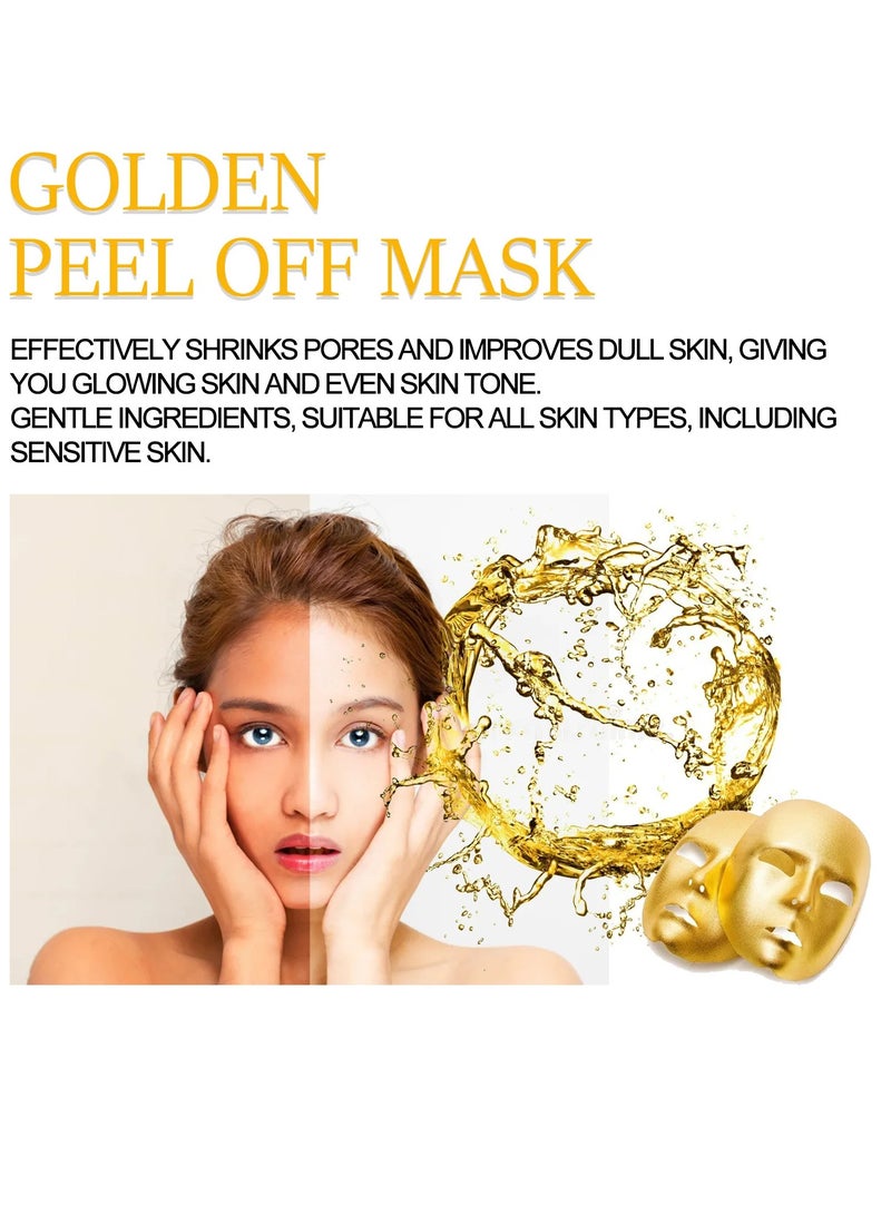 Gold Peel Off Mask, 98.4 Percent Golden Peel Off Blackhead Remover Mask, Exfoliating Anti Aging Gold Face Mask For Moisturizing Deep Cleansing, Reduces Fine Lines And Cleaning Pores