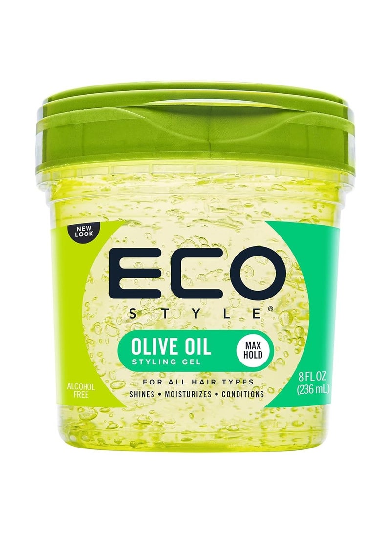 Eco Style Gel Olive Oil Styling - Adds Shine and Tames Split Ends - Delivers Moisture to Scalp - Nourishes And Repairs - Provides Weightless and Superior Hold - Ideal for all Hair - 8 oz