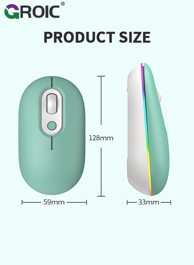 Quiet Click Mouse, Rechargeable Traditional Mouse, Cost-Effective Silent Click Mouse, Silent Computer Touchpad Mouse with Ergonomic Design, Usb Blue Tooth Cordless Computer Mouse for Laptop Chromebook