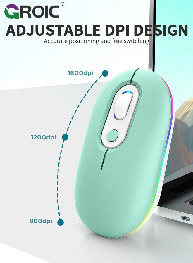 Quiet Click Mouse, Rechargeable Traditional Mouse, Cost-Effective Silent Click Mouse, Silent Computer Touchpad Mouse with Ergonomic Design, Usb Blue Tooth Cordless Computer Mouse for Laptop Chromebook