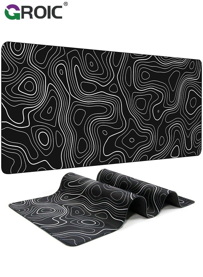 Topographic Contour Gaming Mouse Pad Large Mouse Pad for Desk Keyboard and Mouse Pad Desk Mat Computer Mat Protector Mat Office Desk Accessories Gifts