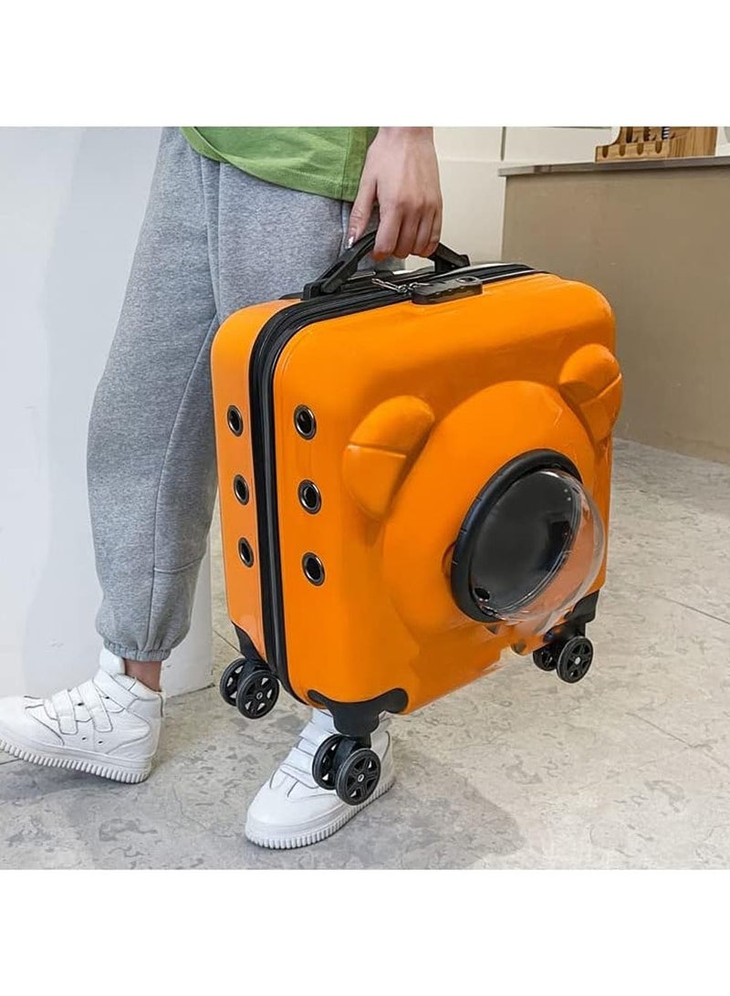 Pet Carrier, Portable Rolling Pet Carrier Cat Carrier Dog Carriers for Dogs Cats   Travel Carrier Bag with Wheels Tie-Rod for Traveling Hiking Camping