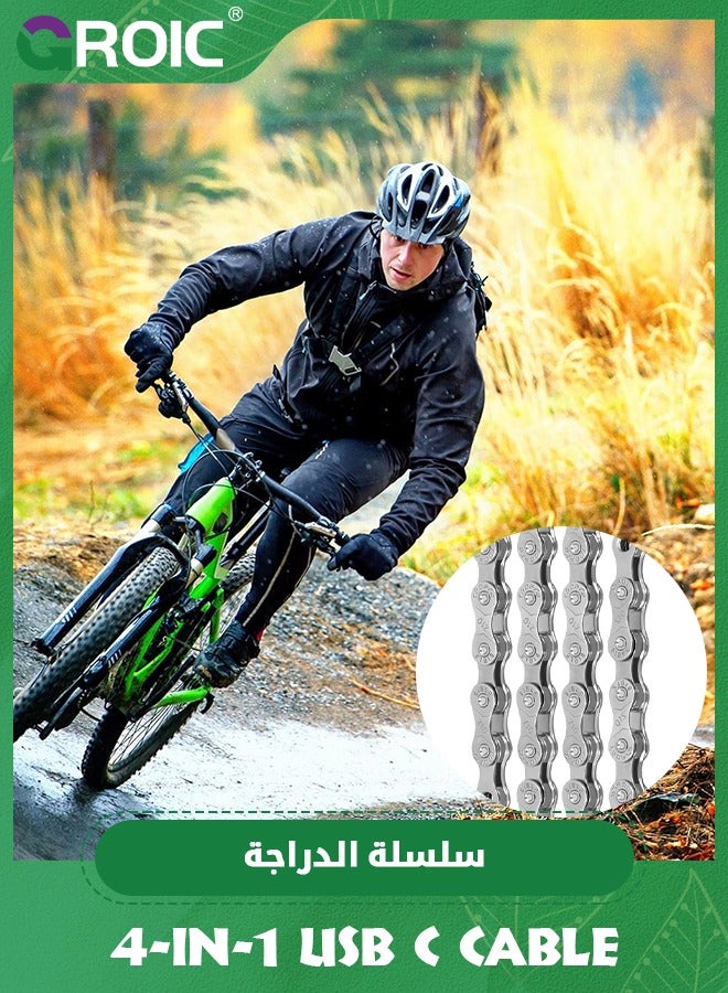 Bike Chain 10 Speed 116 Links Half Hollow Lightweight Sports Bicycle Chains 116 Links with Reserve Missing Link for Road Bike/MTB/BMX Chain