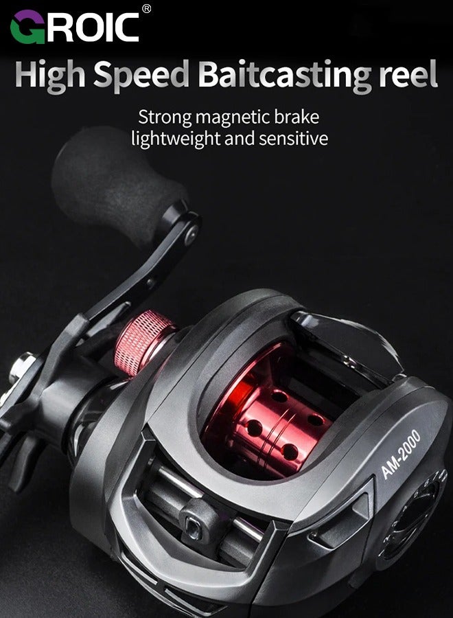 Fishing Reel, Baitcaster Reels, Ultra Smooth Powerful Fish Spinning Wheel, Ultralight Fishing Reels with 17.6 LBs Drag Baitcasting Reel Perfect for Freshwater or Saltwater Fishing AI-2000