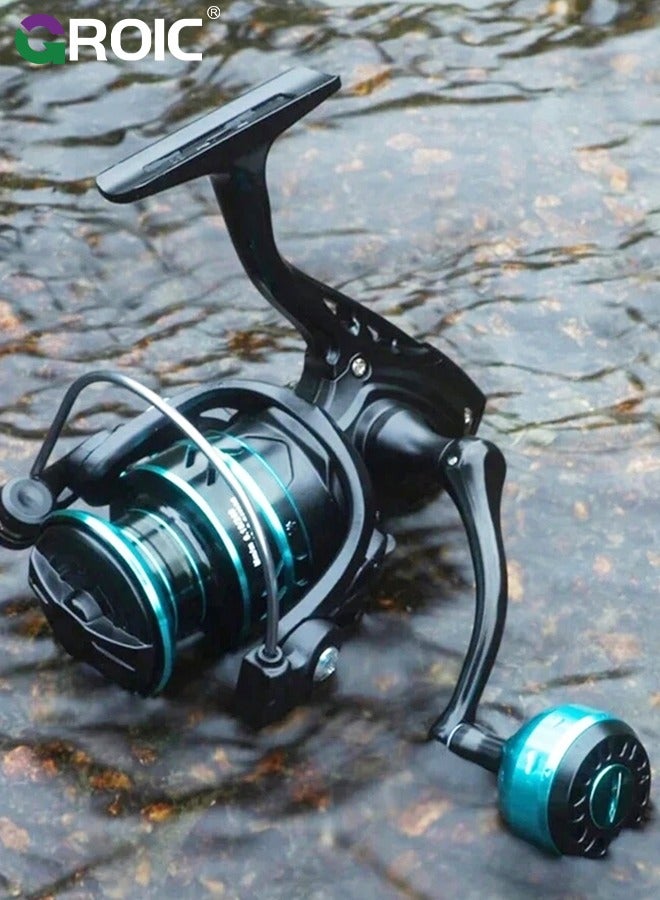 Fishing Reel, Ultra Smooth Powerful Fish Spinning Wheel, Aluminium Alloy Fishing Reels with 22LBs Drag Max, Balanced and Lightweight, Perfect for Freshwater or Saltwater Fishing, HZ-3000