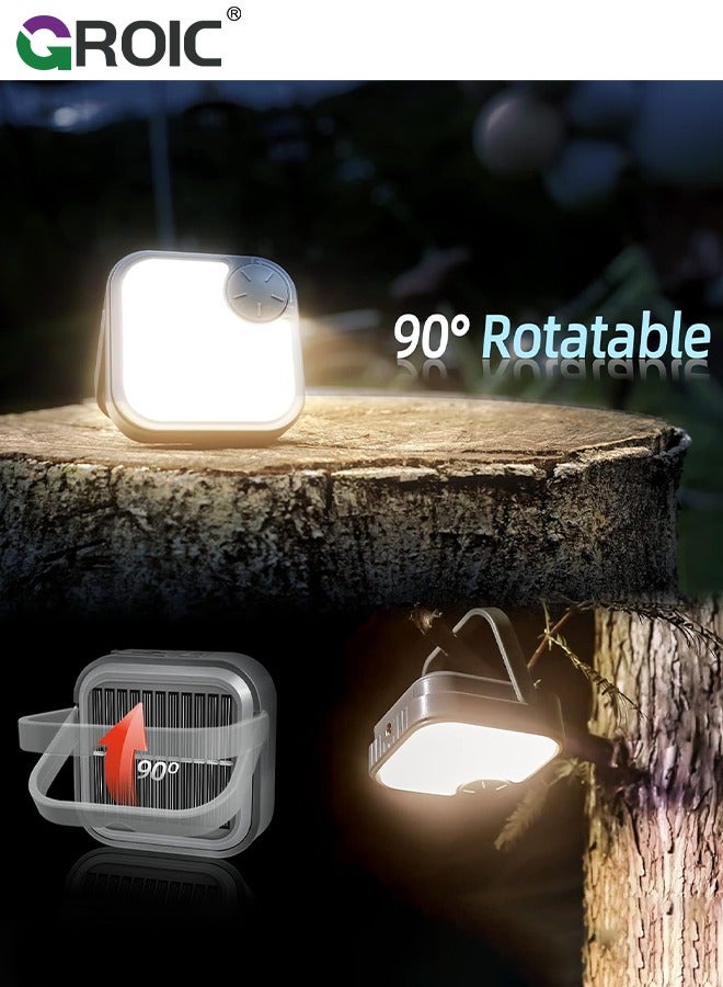 Rechargeable LED Camping Lantern, Solar Camping Lamp, Portable Camping Light , Tent Light for Hiking, Camping, Home, Power Outage, Emergency, Hurricane and Temporary Power Supply