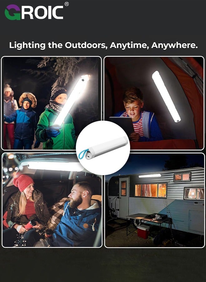 Camping Light Bar, USB Rechargeable Lamp with Red and Blue flash, 2600mAh Power Bank Emergency Magnetic LED Work Lamp Flashlight Tent Light for Camping Power Outage Hurricane