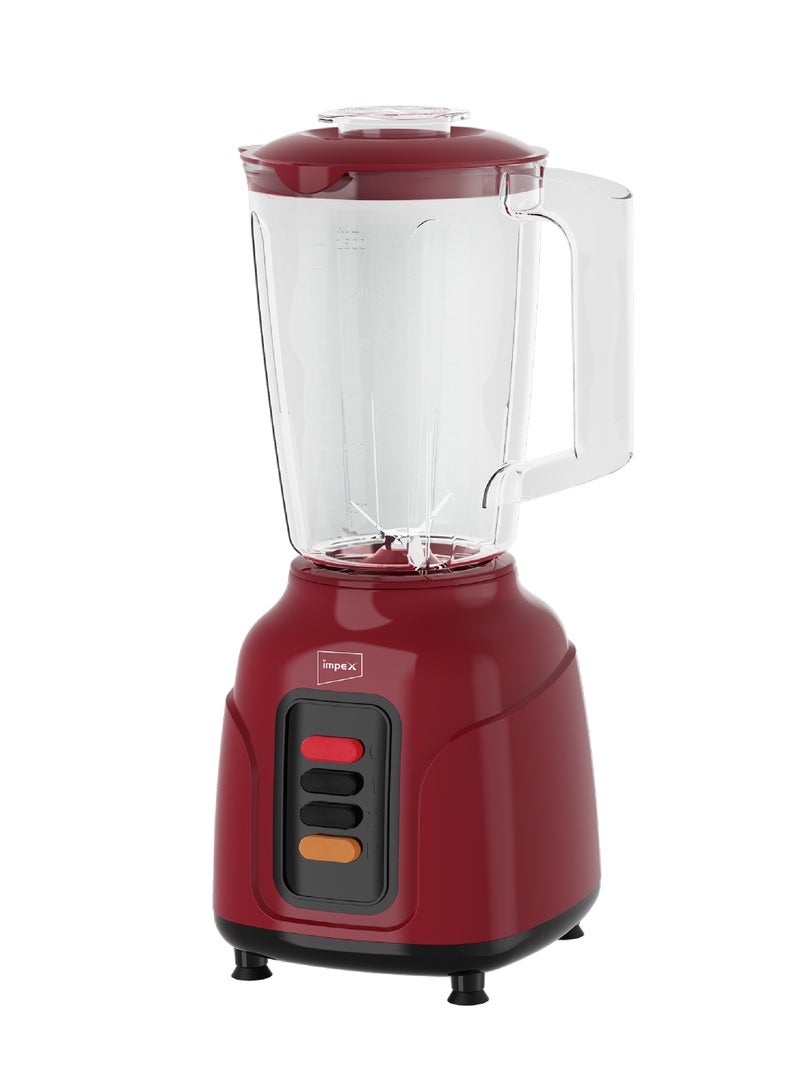 Single Blender 1.5L, Unbreakable Plastic Jar With 400W Powerful Motor, 2 Speed With Pulse And Stainless Steel Blade, 2 Year warranty 1.5 L 400 W BL 3500 Red