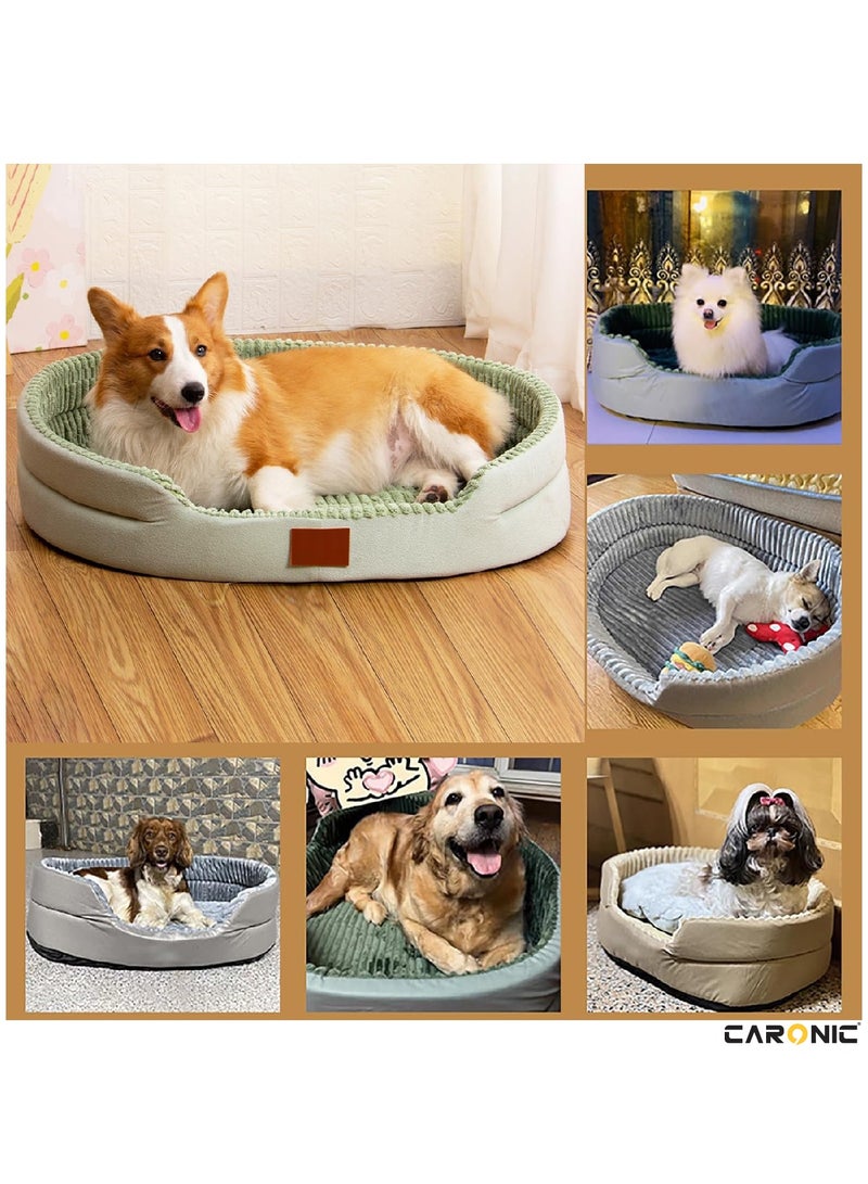 Pet Bed Soft Comfortable Modern Pets Bed With Slip Resistant Bottom Washable Dogs And Cat Bed Green