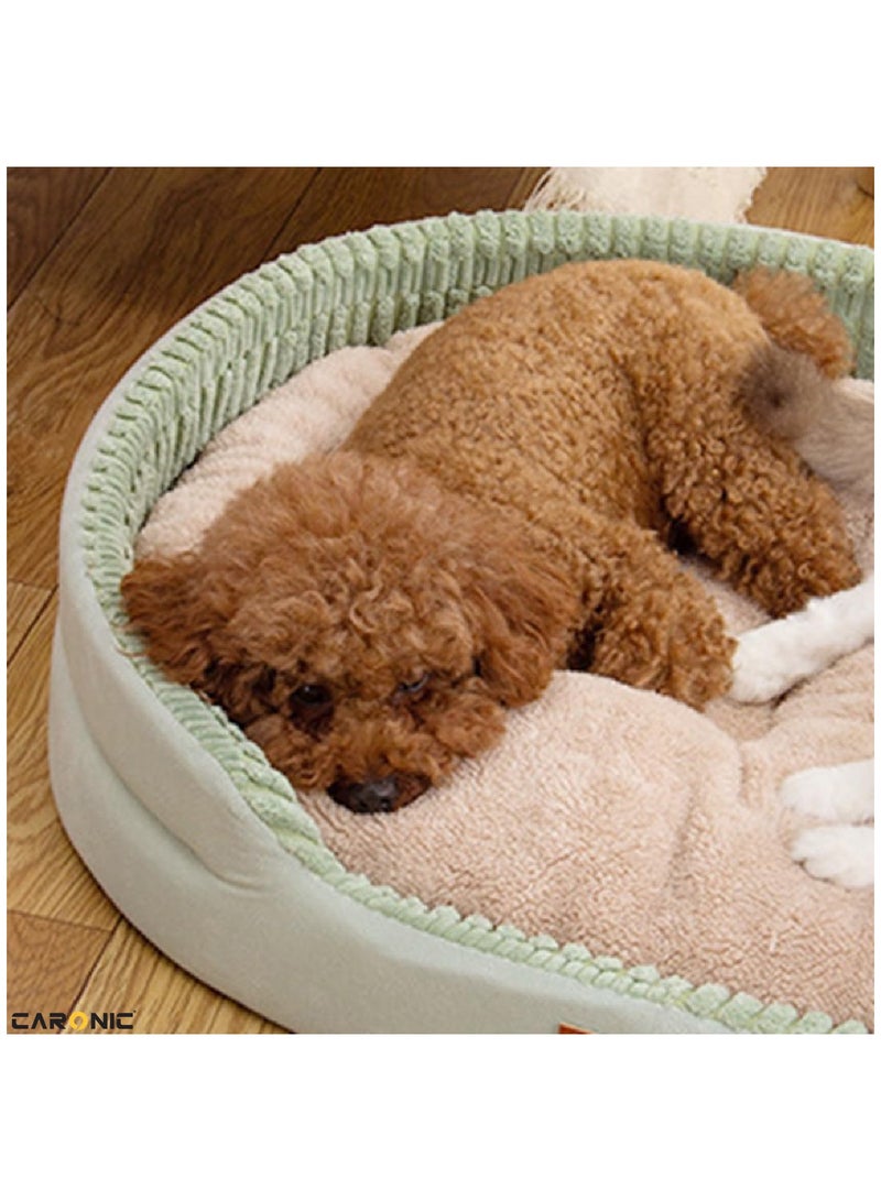 Pet Bed Soft Comfortable Modern Pets Bed With Slip Resistant Bottom Washable Dogs And Cat Bed Green