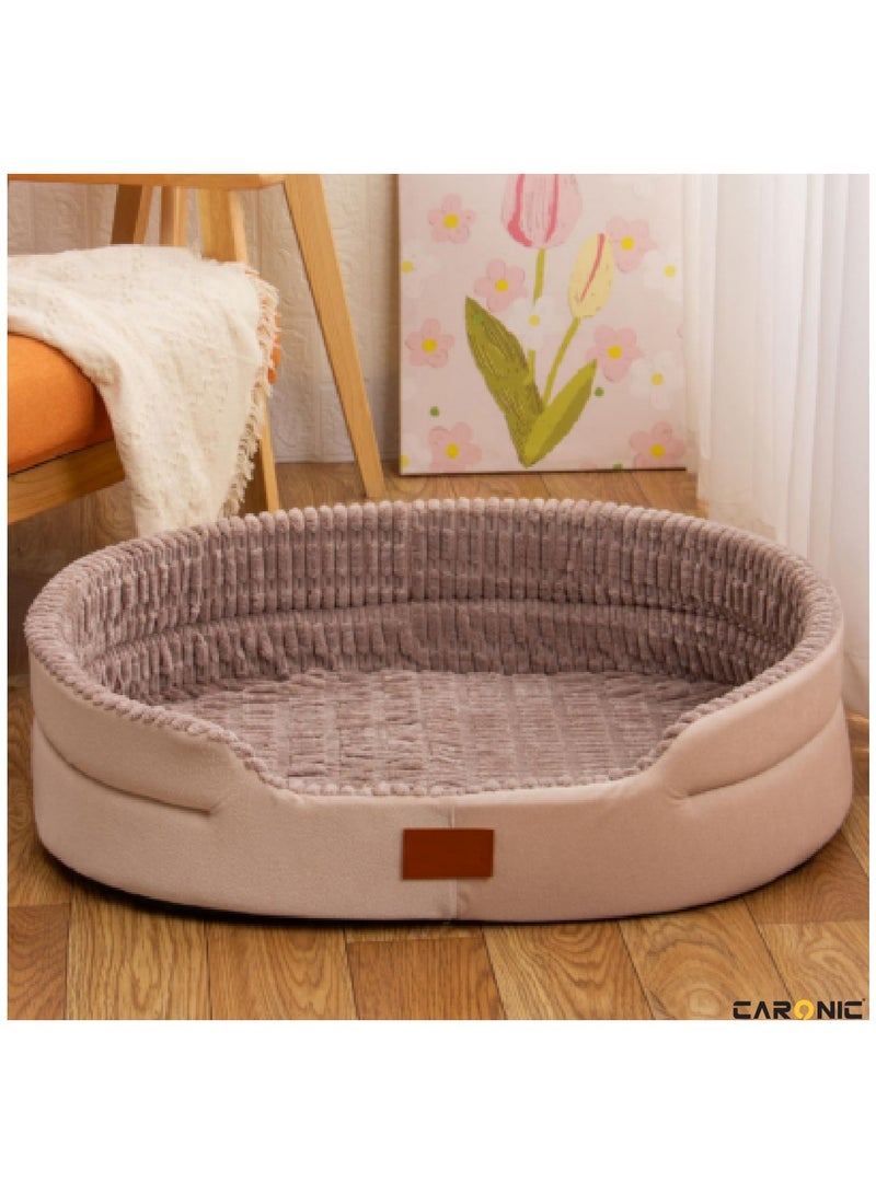 Pet Bed Soft Comfortable Modern Pets Bed With Slip Resistant Bottom Washable Dogs And Cat Bed Brown