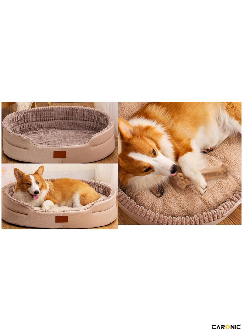 Pet Bed Soft Comfortable Modern Pets Bed With Slip Resistant Bottom Washable Dogs And Cat Bed Brown