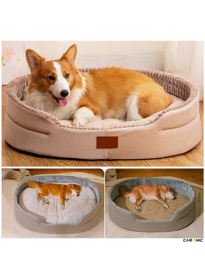 Pet Bed Soft Comfortable Modern Pets Bed With Slip Resistant Bottom Washable Dogs And Cat Bed Brown