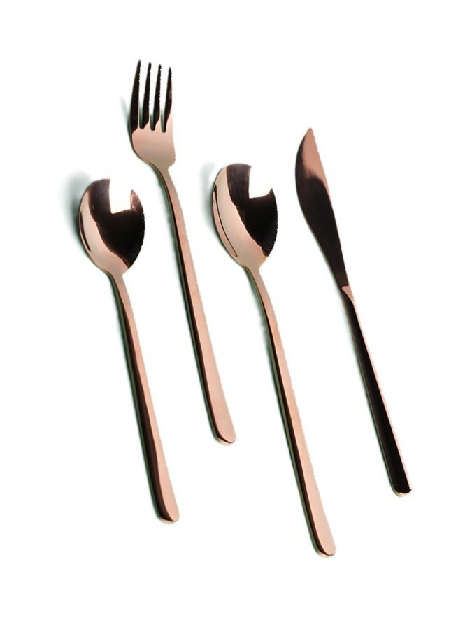 Dazzle Dine Cutlery Set, Elegant Stainless Steel with PVD Copper Finish, 18/10 Grade Kitchen Utensils Set, Tableware Set for Home, Restaurants and More