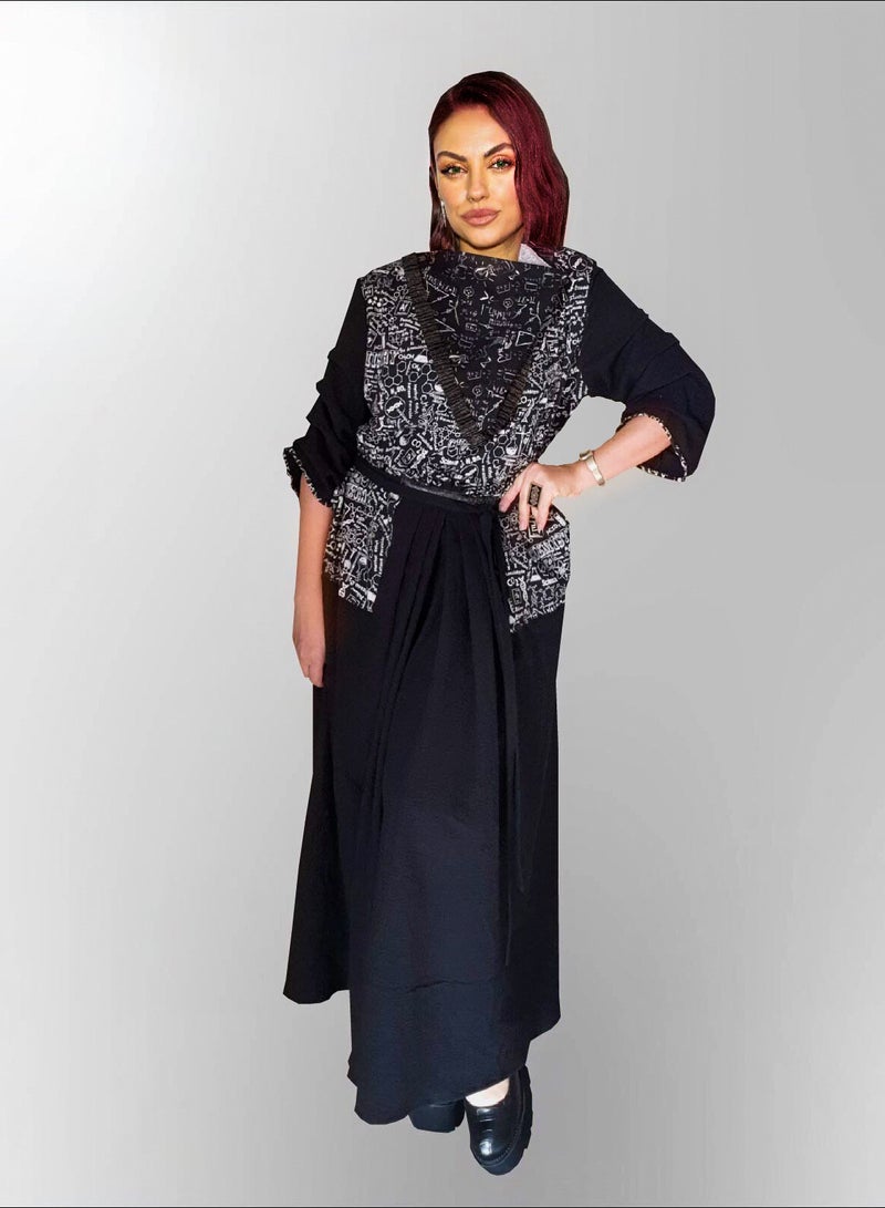 Cotton cowl neck dress