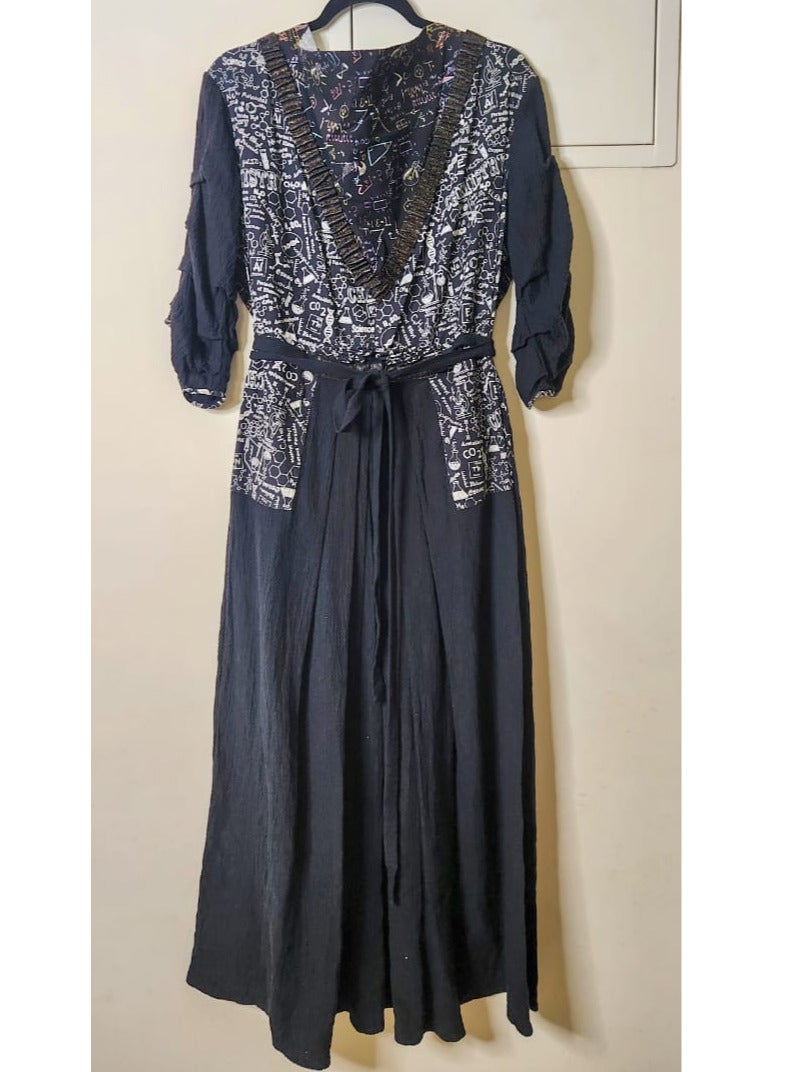 Cotton cowl neck dress