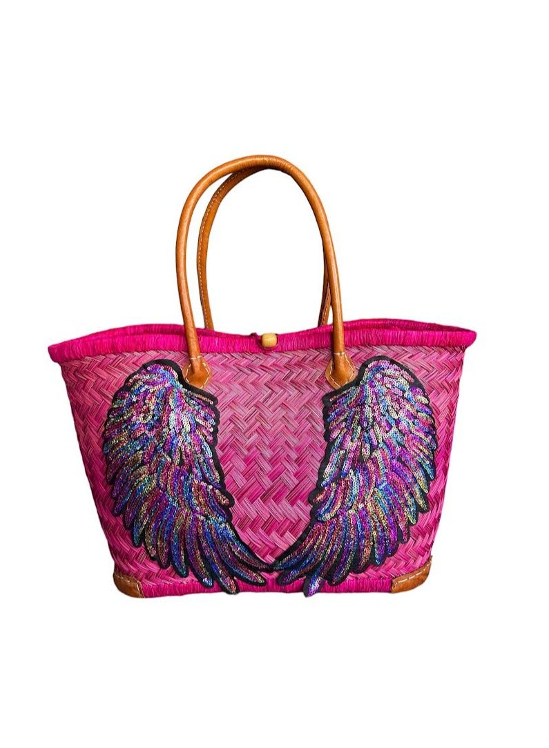 Yallah Bag Medium Pink Wings Totebag Premium Quality