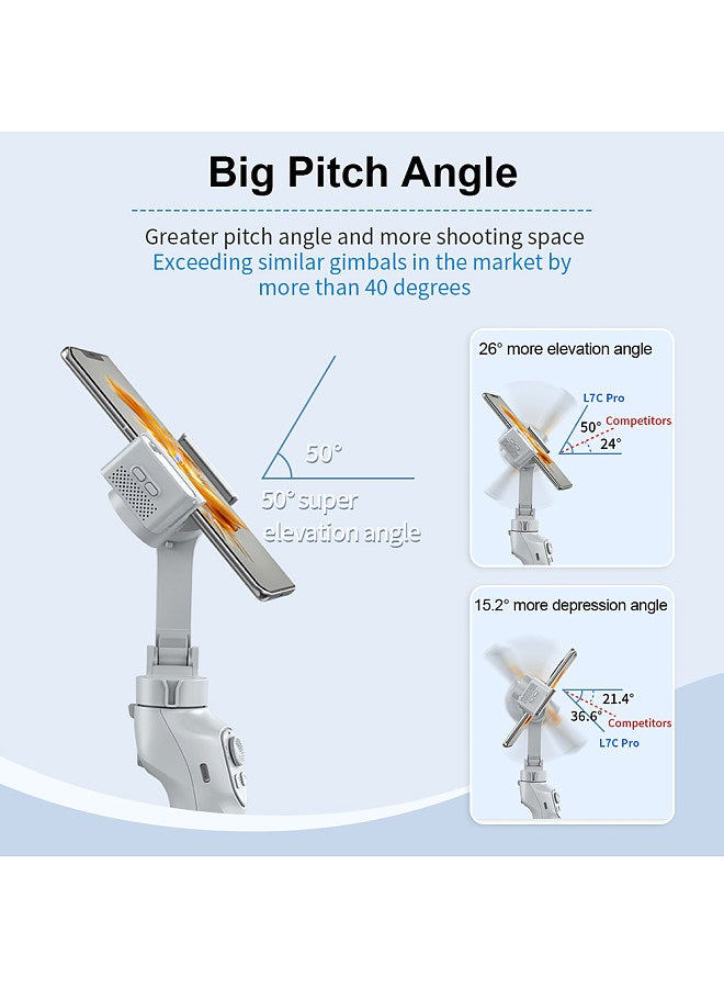 3-Axis Stabilizer Gimbal Stabilizer for Smartphone 0.28g/0.61lbs Payload Anti-shaking Support Gestures Control BT Connection with AI Vision Sensor & Fill Light Module Replacement