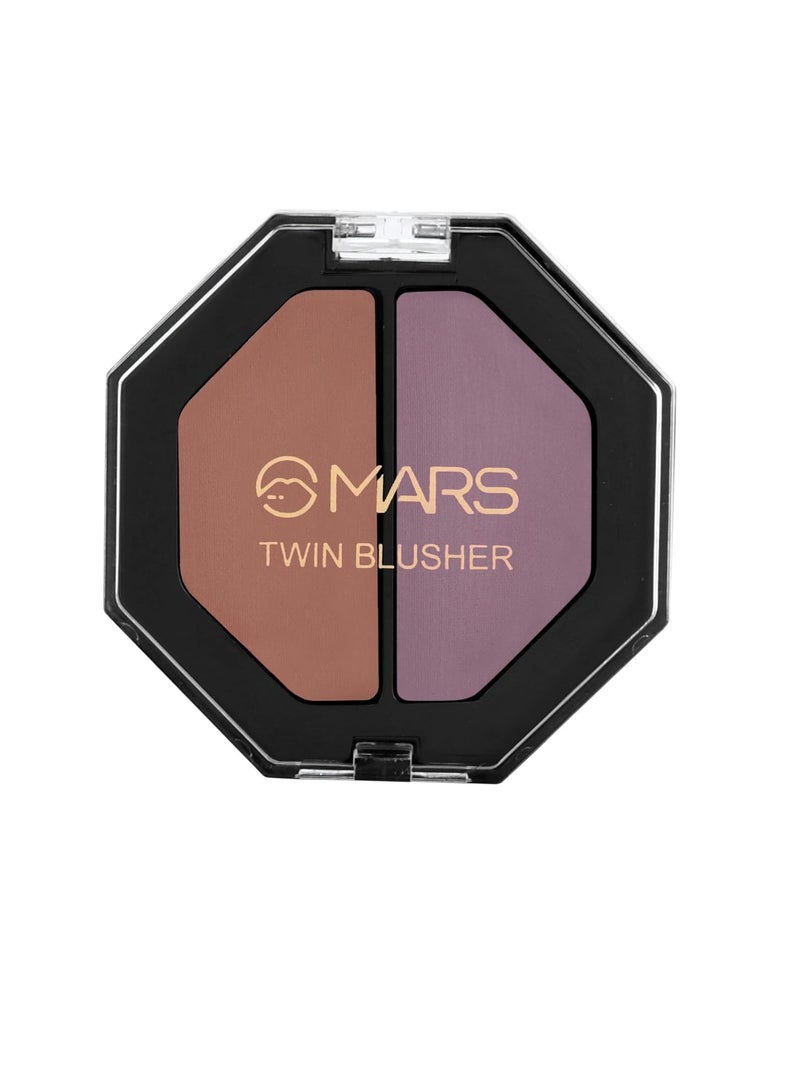 Mars Twin Blusher Palette for Face makeup 4.5gm  Shade 02   Matte Finish  Blusher Palette with blendable and buildable Matte Shades