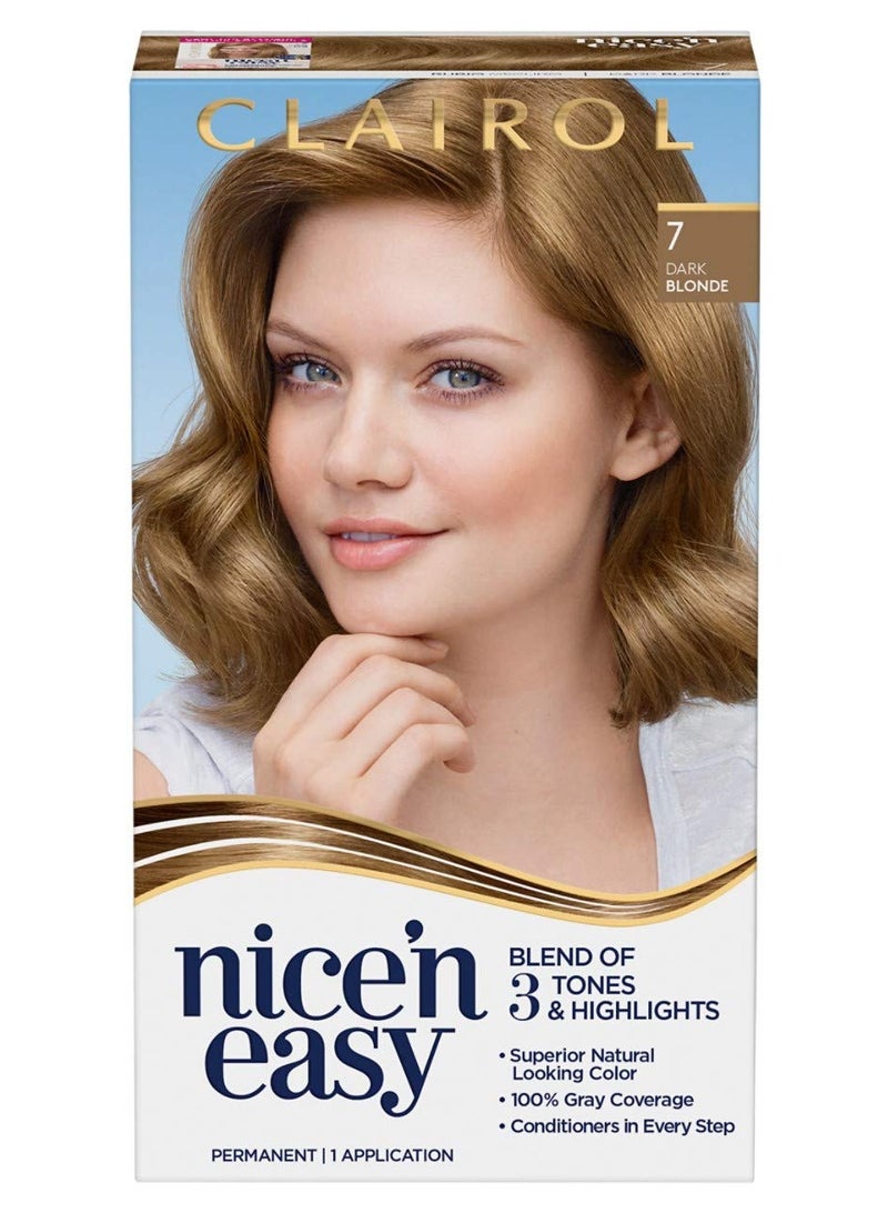 Clairol Nice'n Easy New Face Same Shade Permanent Hair Color 7 Dark Blonde