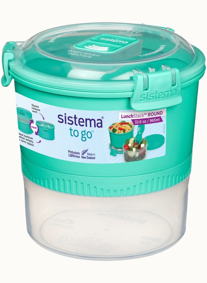 Sistema Lunch Stack To Go Round Teal