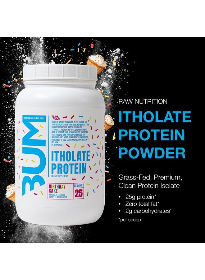 Whey Isolate Protein Powder, Birthday Cake (CBUM Itholate Protein) - 100% Grass-Fed Sports Nutrition Powder for Muscle Growth & Recovery - Low-Fat, Low Carb - 25 Servings