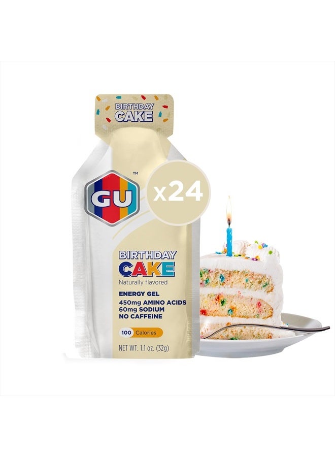 Energy Original Sports Nutrition Energy Gel, Vegan, Gluten-Free, Kosher, and Dairy-Free On-the-Go Energy for Any Workout, 24-Count, Birthday Cake