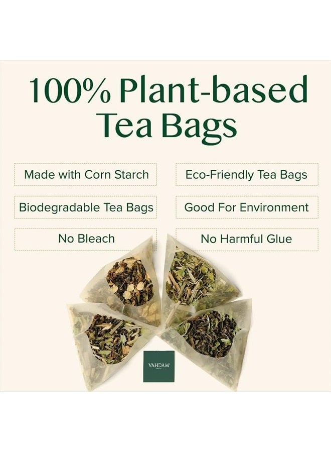 , Turmeric Ginger Herbal Tea Bags (100 Pyramid Tea Bags) Caffeine Free, Non GMO, Gluten Free | 100% Pure Herbal Blend - Savory & Spicy | Whole Loose Leaf Tea Bags