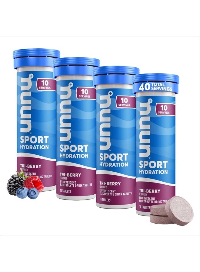 Sport: Electrolyte Drink Tablets, Tri-Berry,10 Count (Pack of 4)