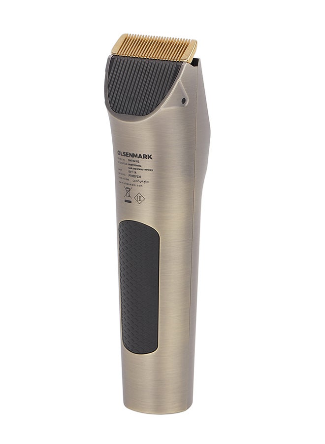 Professional Hair and Beard Trimmer OMTR4102, Waterproof IPX6 LED Display Gold