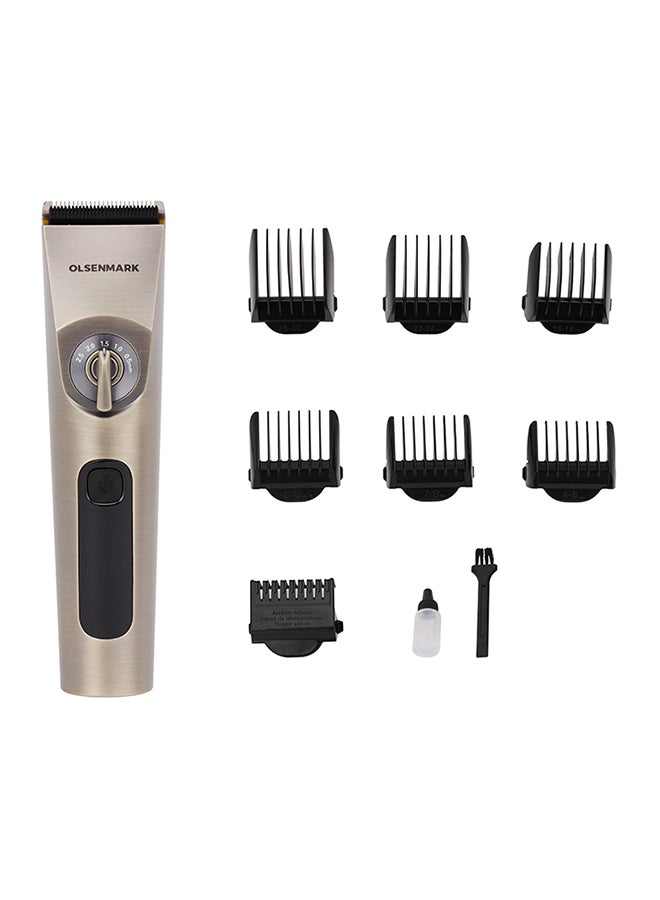 Professional Hair and Beard Trimmer OMTR4102, Waterproof IPX6 LED Display Gold