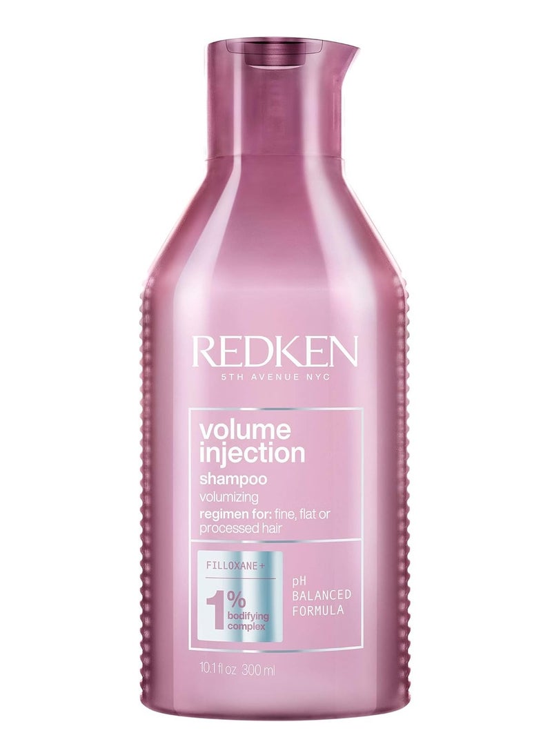 Redken Volume Injection Shampoo | Lightweight Volume Shampoo For Fine Hair | Adds Volume, Lift, and Body to Flat Hair | Paraben Free