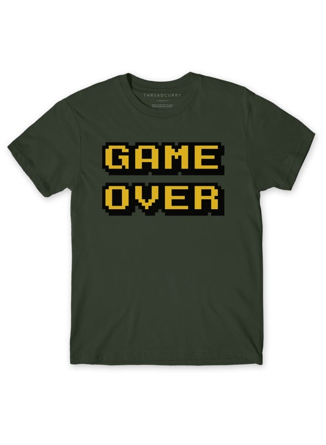 THREADCURRY Game Over Fun Comic Cotton Graphic Printed Tshirt for Boys