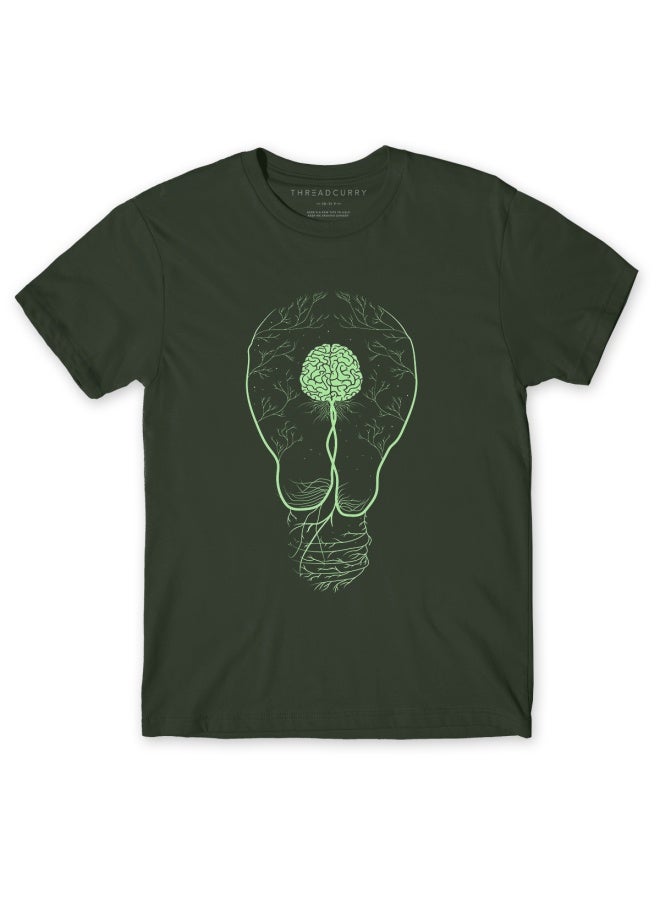 THREADCURRY Green Ideas Fun Comic Cotton Graphic Printed Tshirt for Boys