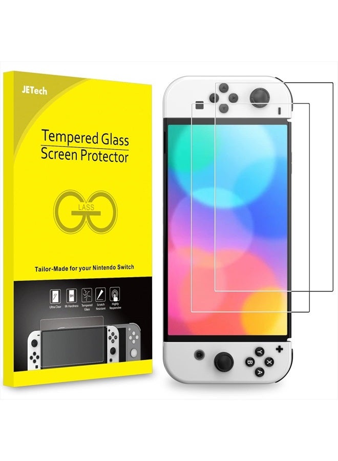 Screen Protector Compatible with Nintendo Switch (OLED Model) 7-Inch 2021 Release, Tempered Glass Film, 2-Pack