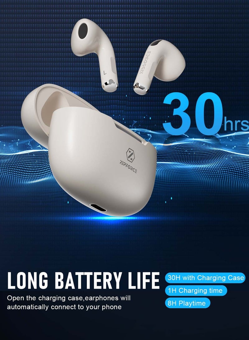 ZIPFORCE True Wireless Earbuds, in-Ear Bluetooth 5.3 Headphones, Bluetooth Earbuds Touch Control 30 Playtime, IPX5 Waterproof TWS, Light-Weight Earphones