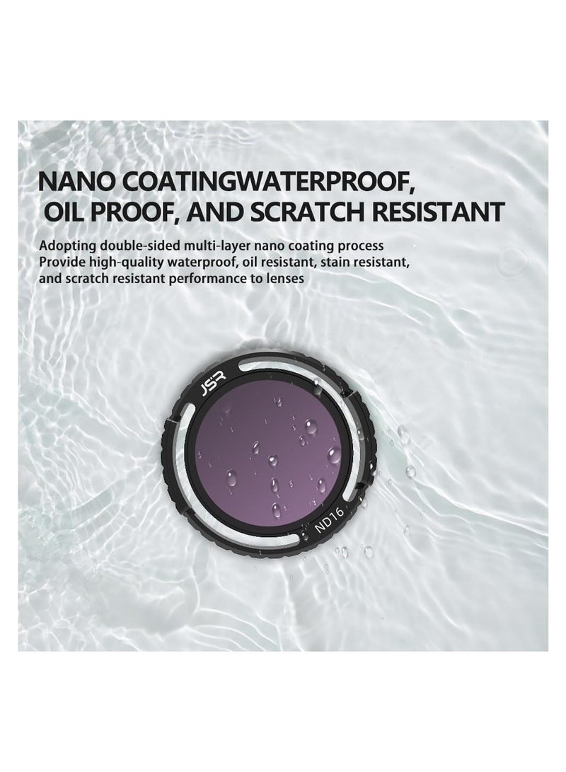 Lens Filter, Filter Set Fit for DJI Avata 2 Drone, Waterproof, Anti-Whiteout, UV-Blocking (UV+CPL+ND8 16 32 64+Night+Star), for Removing Glare from Bright Daylight