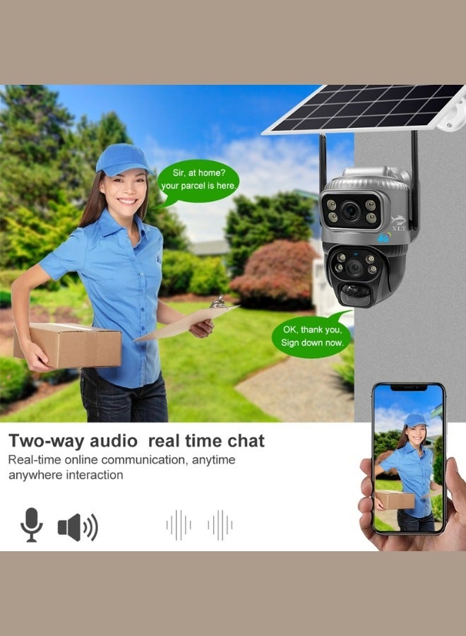 4G Sim Card Solar Camera PTZ 360°View Solar Powered Outdoor Security Camera.