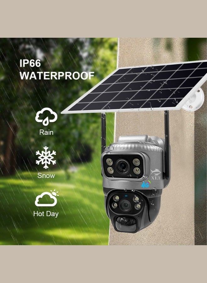 4G Sim Card Solar Camera PTZ 360°View Solar Powered Outdoor Security Camera.