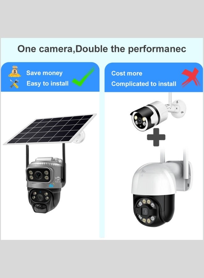 4G Sim Card Solar Camera PTZ 360°View Solar Powered Outdoor Security Camera.