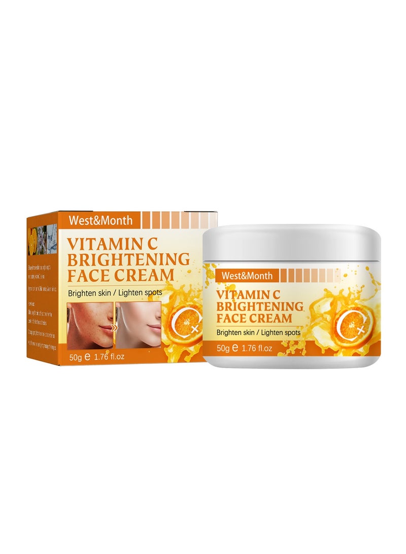 West&Month Vitamin C Cream Facial Moisturizing, Repairing, Fading Acne Marks, Dark Spots, Skin Translucent 50g