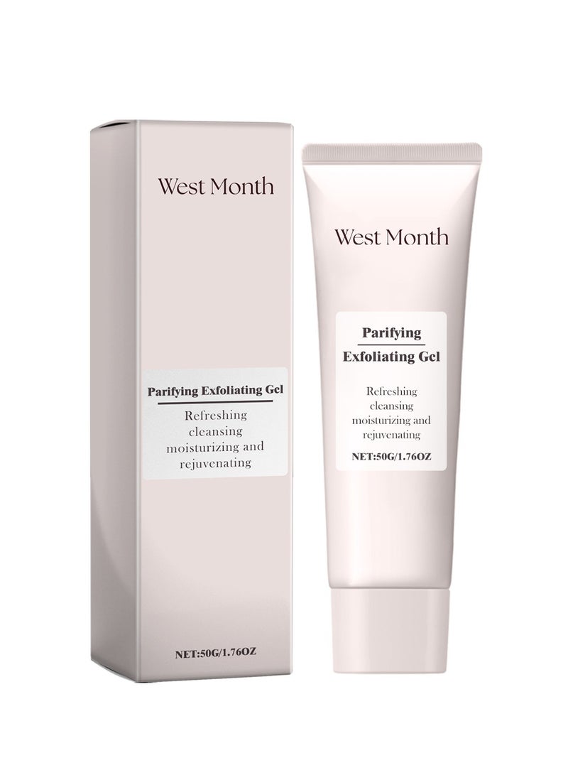 West&Month Deep Exfoliating Gel Whitens Skin, Delicates Skin, Cleanses Exfoliation and Tightens Pores 50g