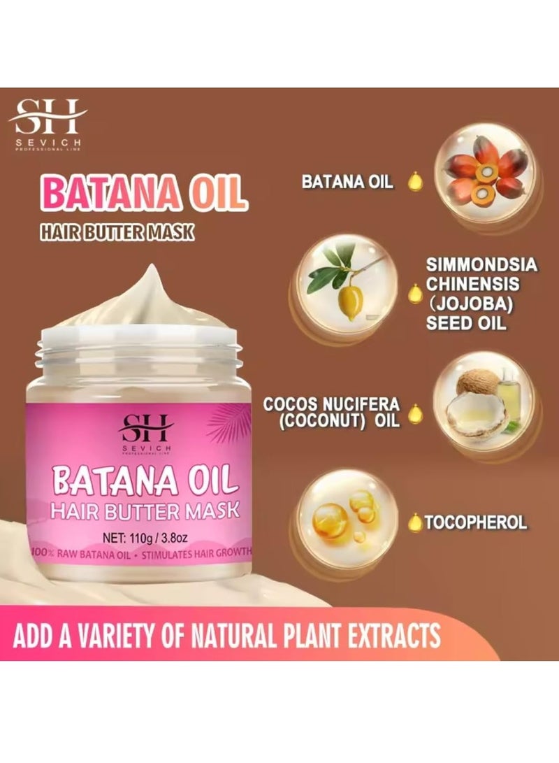 110g Batana Oil Hair Butter Mask Natural 100% Raw Batana Oil Hair Mask Deeply Strengthens Hair Moisturizes and Protect from Dryness Prevent Breakage Nourishing Hair Treatment Mask