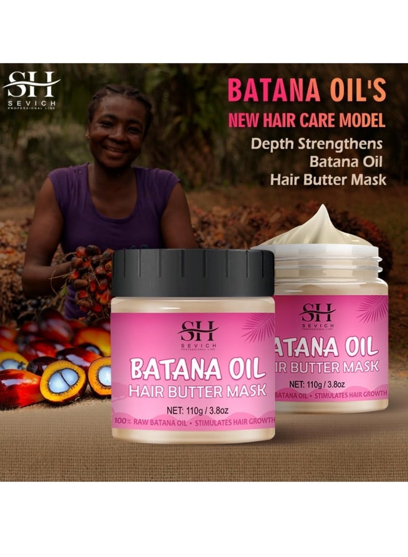 110g Batana Oil Hair Butter Mask Natural 100% Raw Batana Oil Hair Mask Deeply Strengthens Hair Moisturizes and Protect from Dryness Prevent Breakage Nourishing Hair Treatment Mask