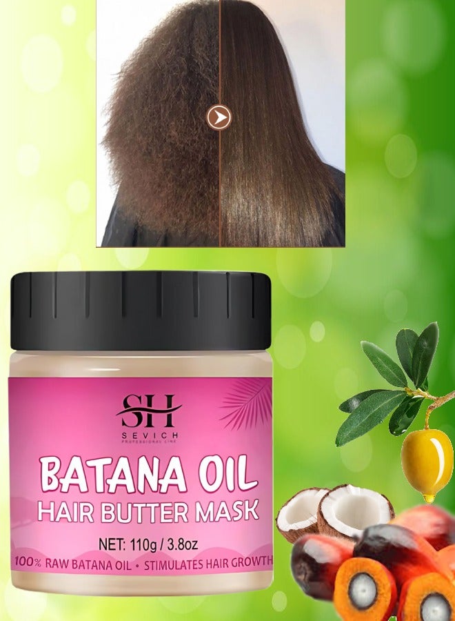110g Batana Oil Hair Butter Mask Natural 100% Raw Batana Oil Hair Mask Deeply Strengthens Hair Moisturizes and Protect from Dryness Prevent Breakage Nourishing Hair Treatment Mask